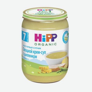 Крем-суп с 7 месяцев Хипп Био Овощной с цыпленком Хипп с/б, 190 г
