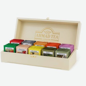 Набор чая AHMAD TEA Коллекция в шкатулке из дерева, 10 вкусов, 100 пакетиков