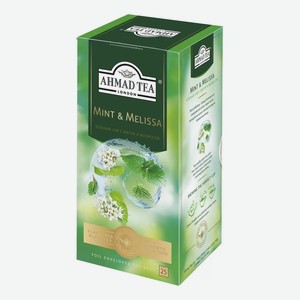Чай зеленый AHMAD TEA с мятой и мелиссой, 25 пакетиков*1,8 г