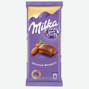 Шоколад плитка Milka молочная с цельным миндалем 90 г