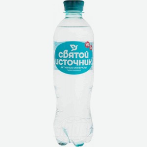 Минеральная вода  Святой Источник Активные минералы  газированная, пластиковая бутылка 500 мл.