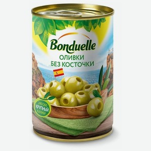 Оливки Bonduelle зеленые без косточки, 300 г, металлическая банка