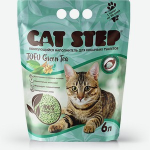 Наполнитель для кошачьих туалетов Cat Step Tofu Green Tea, 6 л