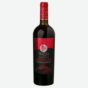 Вино красное Wine Guide Изабелла полусладкое 12%, 0.75 л
