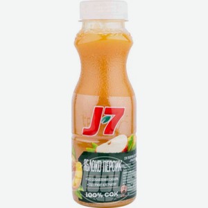 Сок J7 яблоко-персик с мякотью, 300 мл