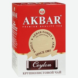 Чай черный Akbar Ceylon Tea, 100 г, картонная коробка