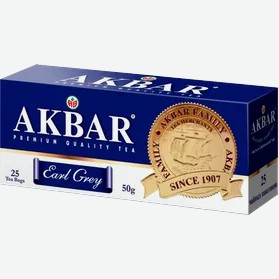 Чай Akbar EARL GREY, 25 пак. х 2 гр