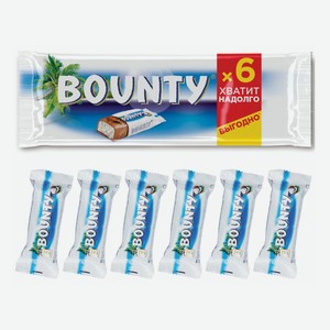 Шоколадный батончик Bounty 27,5 г х 6 шт