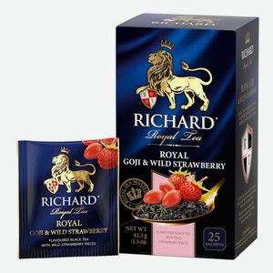 Чай черный Richard Royal Земляника и ягоды годжи в пакетиках 1,7 г х 25 шт