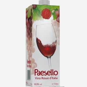 Вино Паэселло Россо д Италия Красное Полусухое 1л