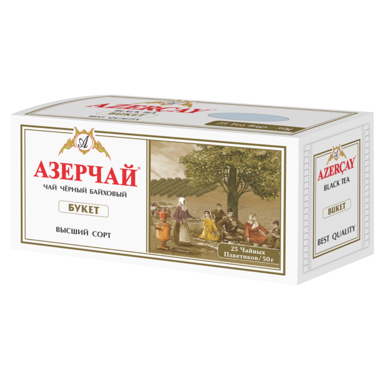 Чай черный Азерчай байховый Букет 50гр. 25x2 г