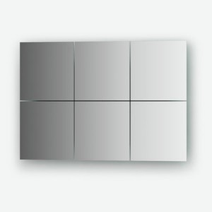 Зеркальная плитка со шлифованной кромкой - комплект 6 шт квадрат 15х15 см, серебро Evoform