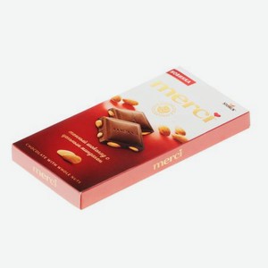 Шоколад темный Merci с цельным миндалем, 100 г