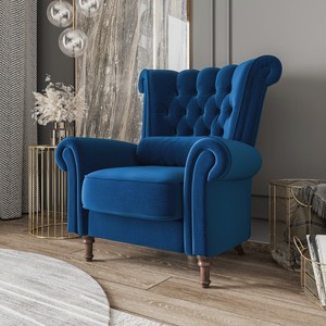 Lazurit Мягкое кресло Гермес с высокой спинкой Синий 1050 мм 1050 мм 1050 мм