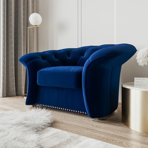 Lazurit Мягкое кресло Гермес с низкой спинкой Синий 1080 мм 1320 мм 780 мм
