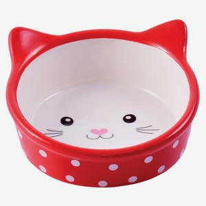 Миска для кошек «КерамикАрт» кошачья мордочка розовая керамика, 250 мл