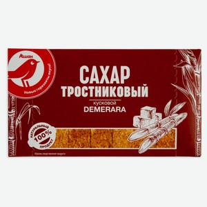 Сахар тростник. кусковой АШАН Красная птица 0,5 кг.