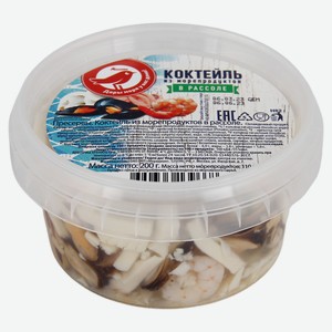 Коктейль из морепродуктов АШАН Красная птица в рассоле, 200 г