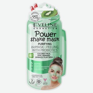 Очищающая bio маска-пилинг с пробиотиками eveline power shake mask Eveline, 10 мл