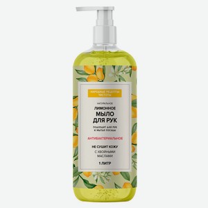 Жидкое мыло для рук «Народные рецепты» Натуральное лимонное, 1 л