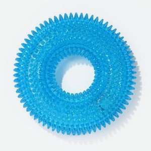 Игрушка для собак Пижон светящаяся Жевательное кольцо 12 см голубая