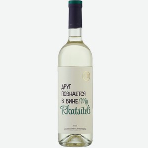 Вино тихое белое сухое ZB Wine RKATSITELI «Друг познается в вине» 2022 0.75 л