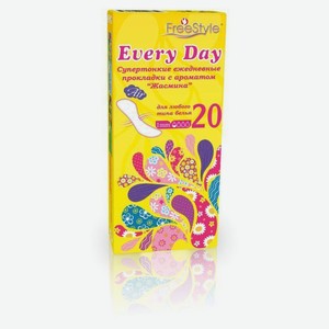 Прокладки ежедневные FreeStyle Every Day супертонкие с ароматом жасмина, 20 шт