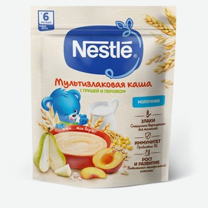 Каша молочная Nestlе мультизлаковая с грушей и персиком с 6 мес., 200 г