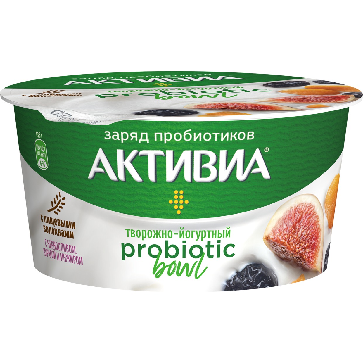 БЗМЖ Биопродукт к/м Творожно-йогуртный обог. с черносливом, курагой и инжиром и изюмом 3,5% 135 г