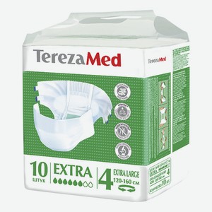 Подгузники для взрослых TerezaMed Super 4 (120-160 см) 10 шт