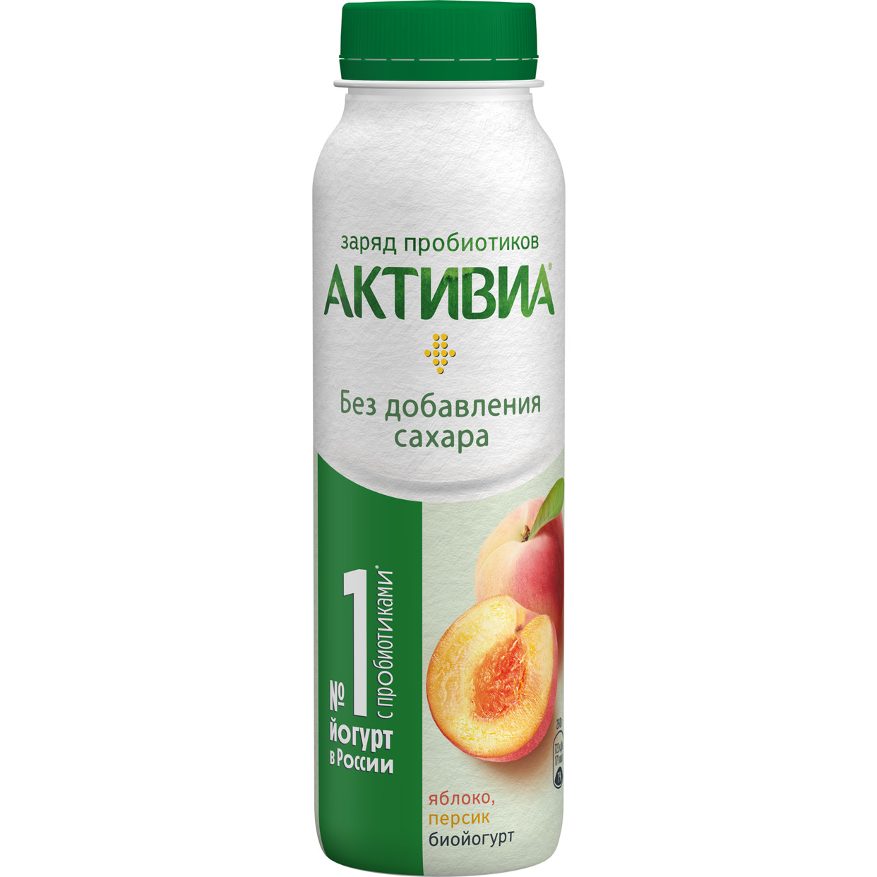 БЗМЖ Биойогурт АКТИВИА с яблоком/персиком обогащенный бифидобактериями 1,5% 260г