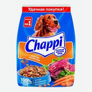 Сухой корм Chappi Сытный мясной обед Мясное изобилие для собак 600 г