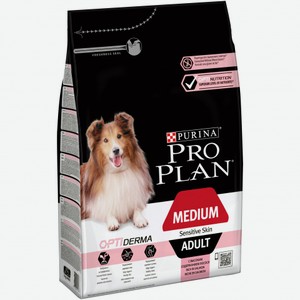 Сухой корм Pro Plan Medium Adult Sensitive Skin для собак средних пород с чувствительной кожей с лососем 3 кг