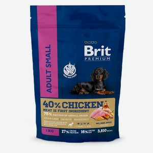Сухой корм для собак Brit Premium Adult S курица, 1 кг