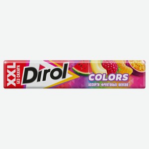 Резинка жевательная Dirol Colors XXL фруктовое ассорти без сахара, 19 г