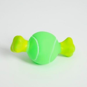 Игрушка для собак Пижон пищащая «Теннисная кость» зелёная