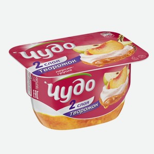 Десерт творож Чудо Лакомство персик-груша 4,2% 100г