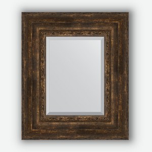 Зеркало с фацетом в багетной раме Evoform состаренное дерево с орнаментом 120 мм 52х62 см