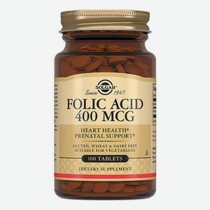 Биодобавка Фолиевая кислота Folic Acid 100 таблеток