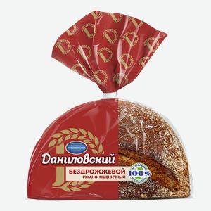 Хлеб ДАНИЛОВСКИЙ, бездрожжевой, ржано-пшеничный, нарезка, 300г
