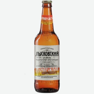 Пиво Старопражское ЛЫСКОВСКОЕ светлое, пастеризованное, ст/б, 0.5л