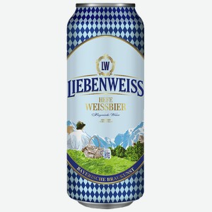 Пиво ЛИБЕНВАЙС ХЕФЕ-ВЕЙСБИР светлое, ж/б, 0.5л