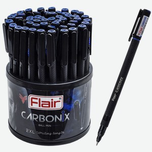Ручка шарик.  Flair  CARBONIX, синяя, 0,7мм, карбоновый корпус, арт. F-1399/син.