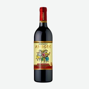 Вино Грандес Амигос ординарное красное полусладкое 11,5% 0,75л