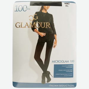 Колготки женские Glamour microglam 100den - nero, Без Дизайна, 4