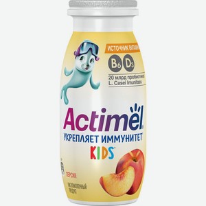 Продукт кисломолочный <Actimel> обогащ персик детский ж1.5% 95г пл/б Россия