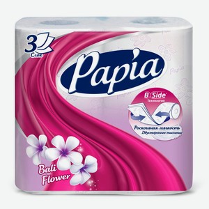 Туалетная бумага Papia 4шт 3-х арома бали флауэр
