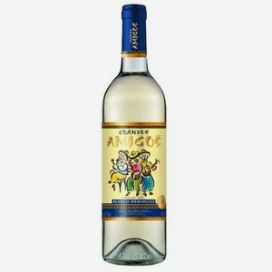 Вино Грандес Амигос ординарное белое полусладкое 11% 0,75л