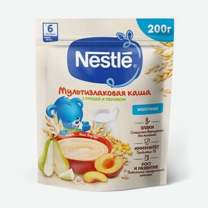 Мультизлаковая молочная каша Nestle с грушей и персиком с 6 месяцев, 200 г