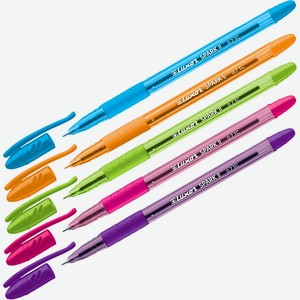 Ручка шариковая Luxor  Spark II  синяя, 0,7мм, грип, корпус ассорти